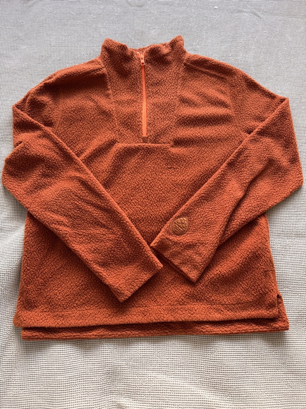 Stio Women's Burnt Orange Sherpa Half-Zip Pullover